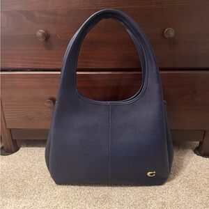 LARGE COACH LANA SHOULDER BAG DARK BLUE